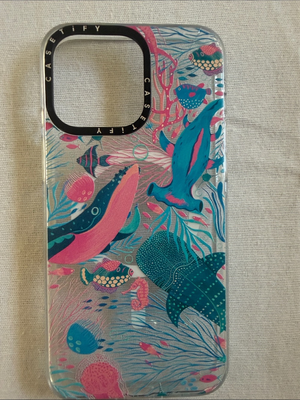 Casetify Teal & Pink Ocean Creatures Clear iPhone Case 15 pro max iPhone